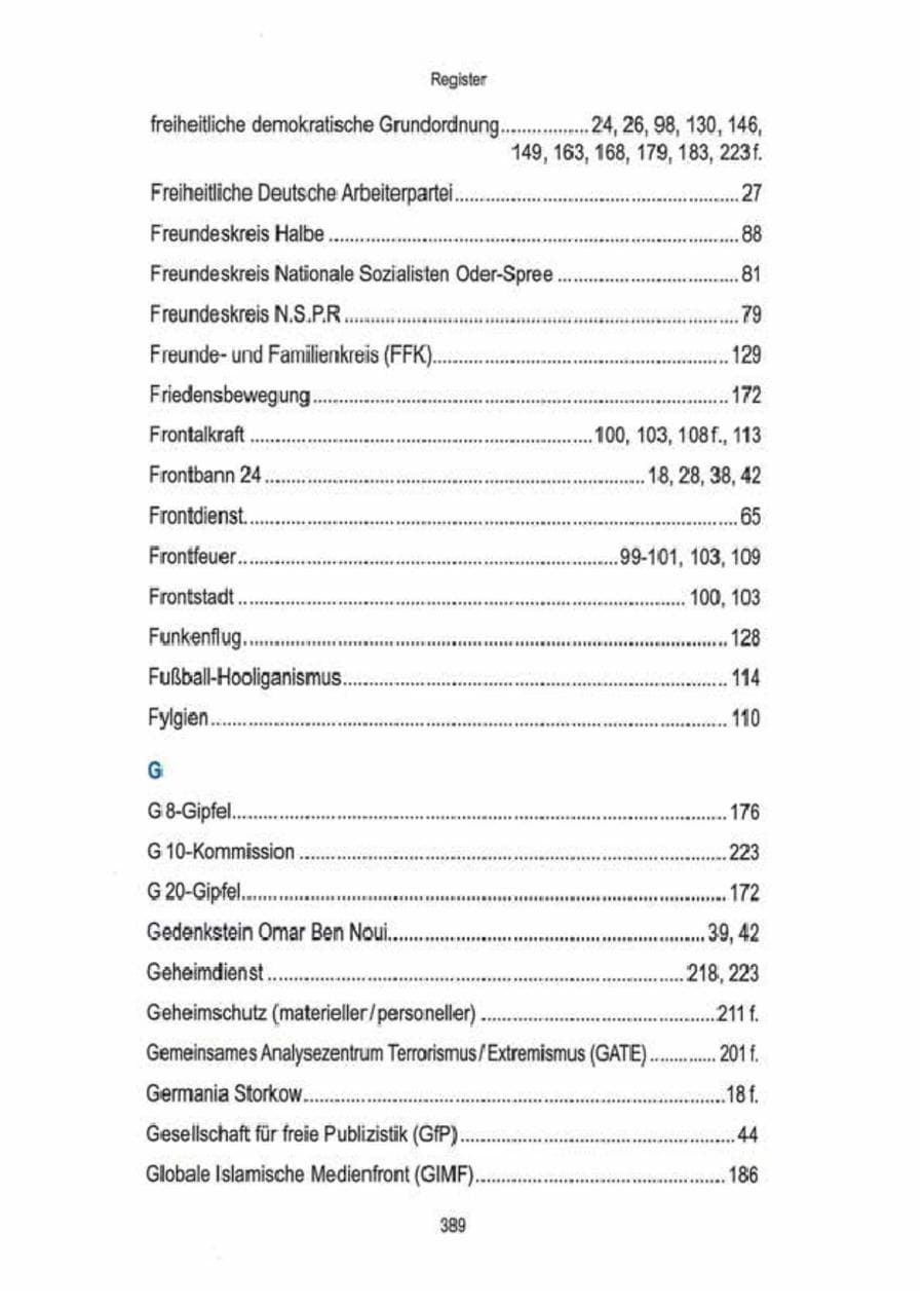 Seite 391 des Verfassungsschutzbericht 2009 Brandenburg