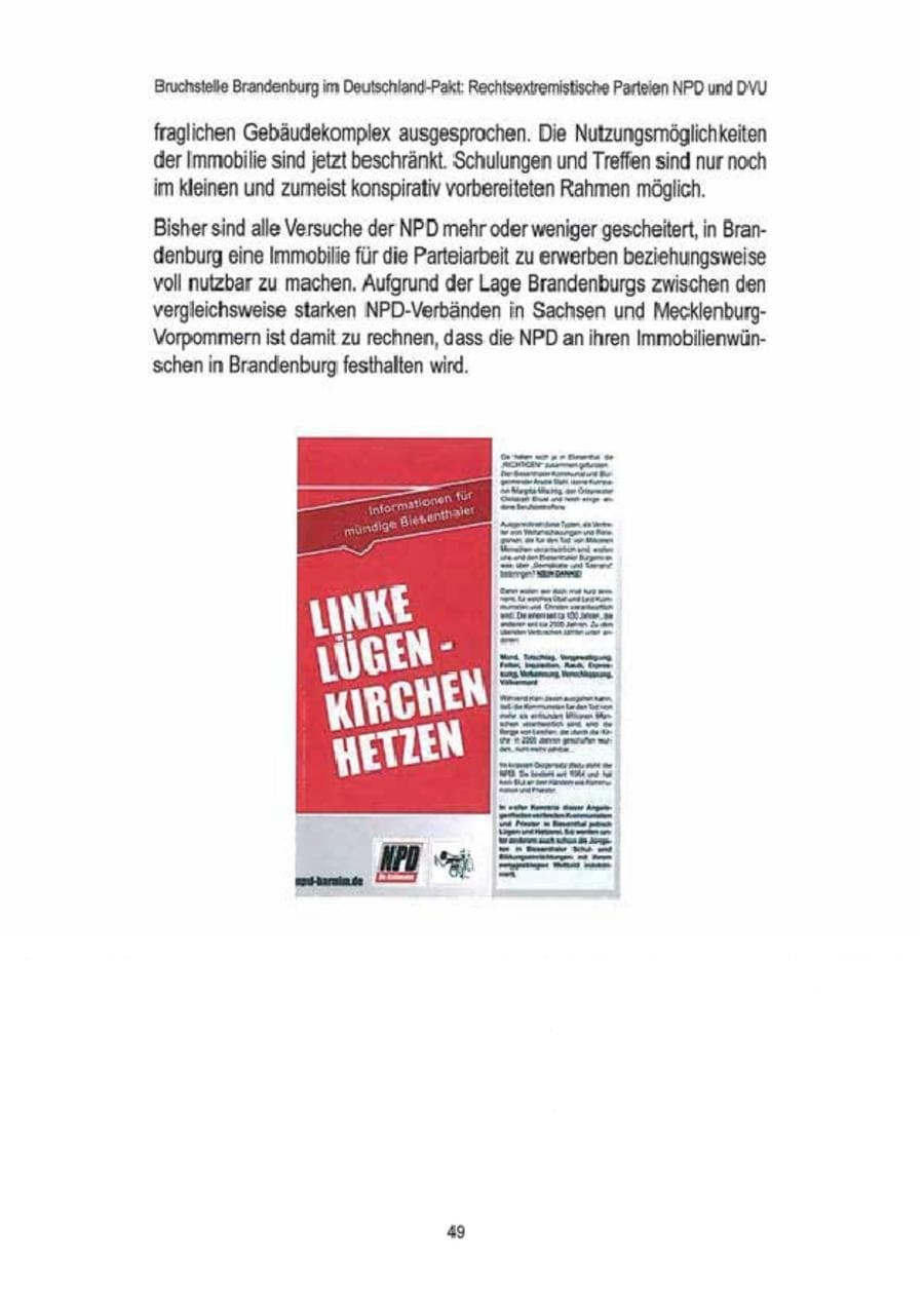 Seite 51 des Verfassungsschutzbericht 2009 Brandenburg