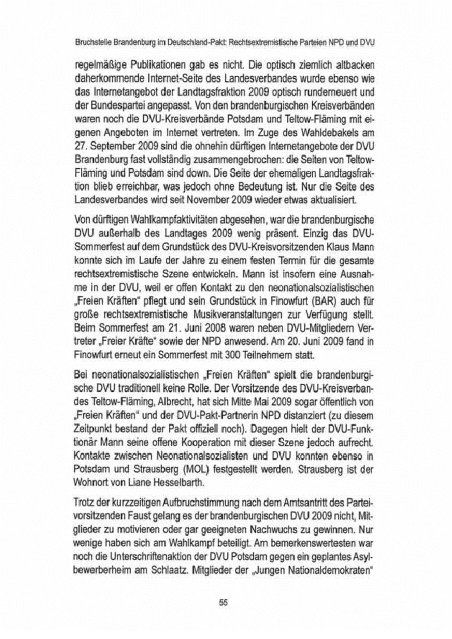 Seite 57 des Verfassungsschutzbericht 2009 Brandenburg