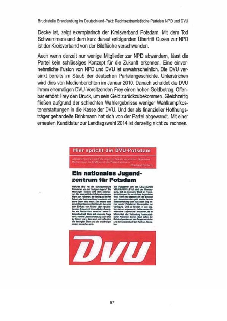 Seite 59 des Verfassungsschutzbericht 2009 Brandenburg