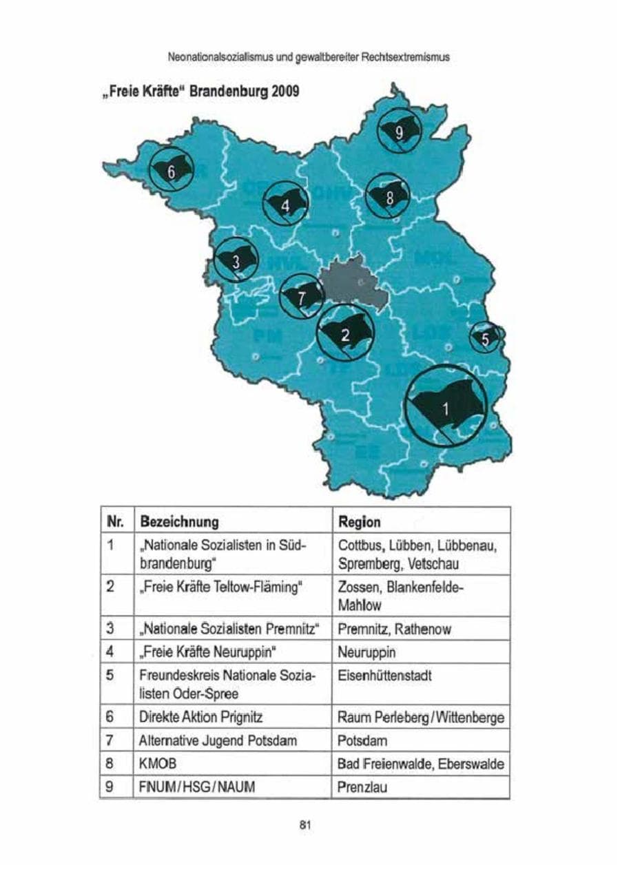 Seite 83 des Verfassungsschutzbericht 2009 Brandenburg
