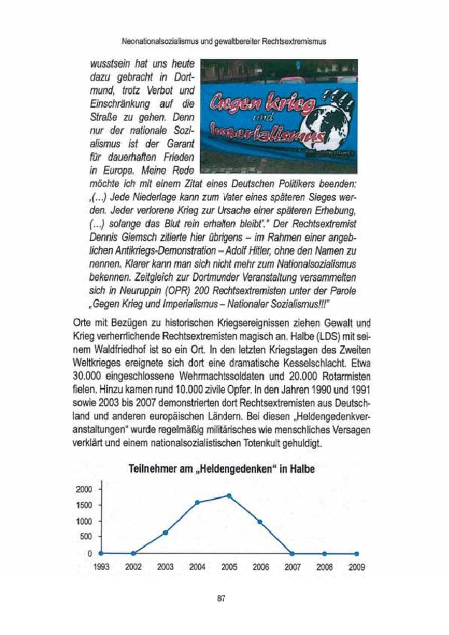 Seite 89 des Verfassungsschutzbericht 2009 Brandenburg