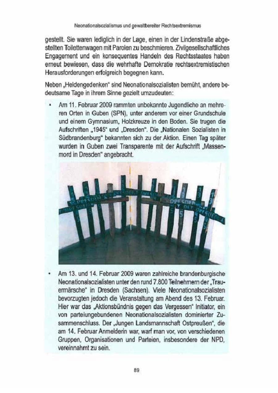 Seite 91 des Verfassungsschutzbericht 2009 Brandenburg