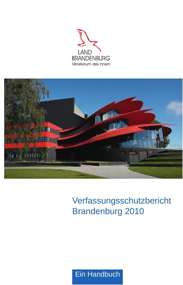 Seite 1 des Verfassungsschutzbericht 2010 Brandenburg