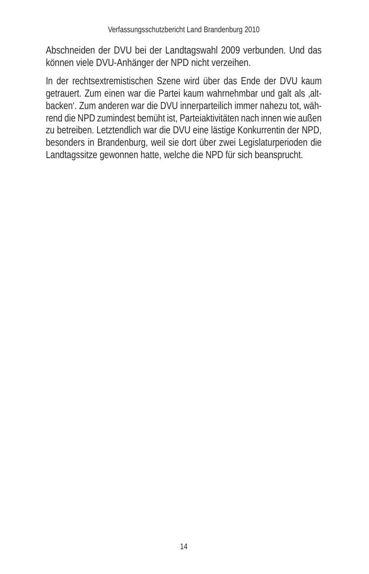 Seite 16 des Verfassungsschutzbericht 2010 Brandenburg