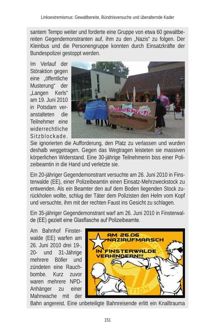 Seite 151 des Verfassungsschutzbericht 2010 Brandenburg