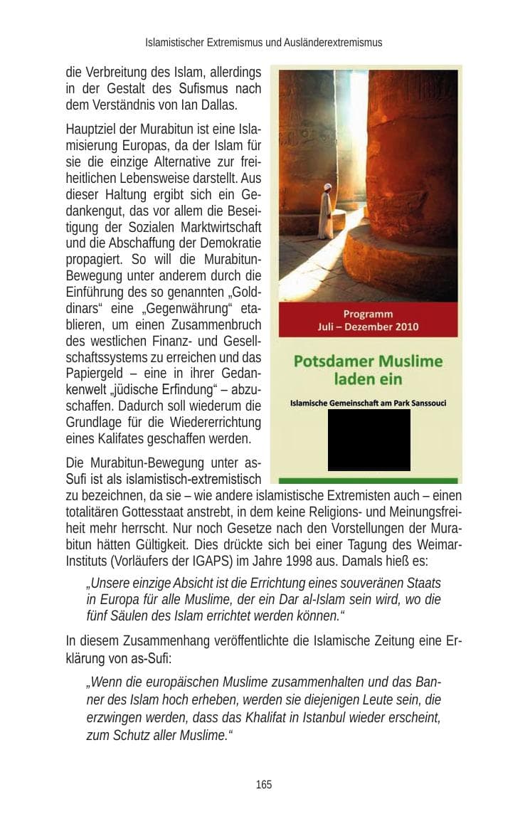 Seite 165 des Verfassungsschutzbericht 2010 Brandenburg