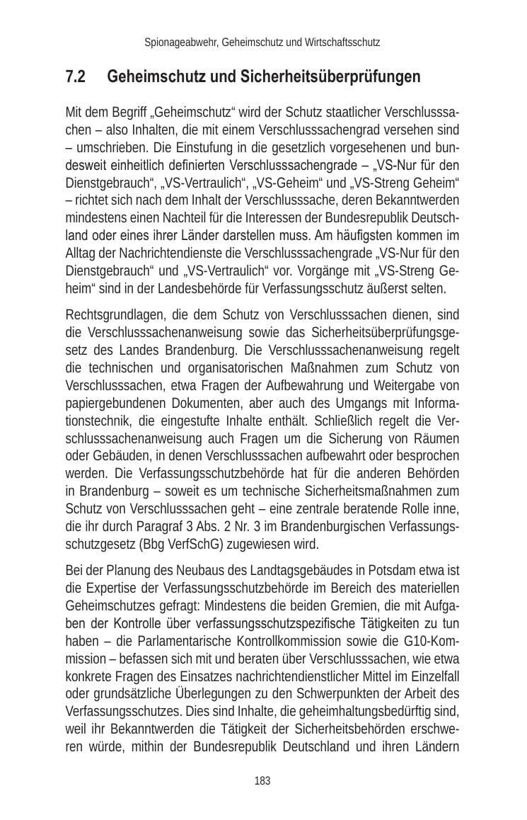 Seite 183 des Verfassungsschutzbericht 2010 Brandenburg