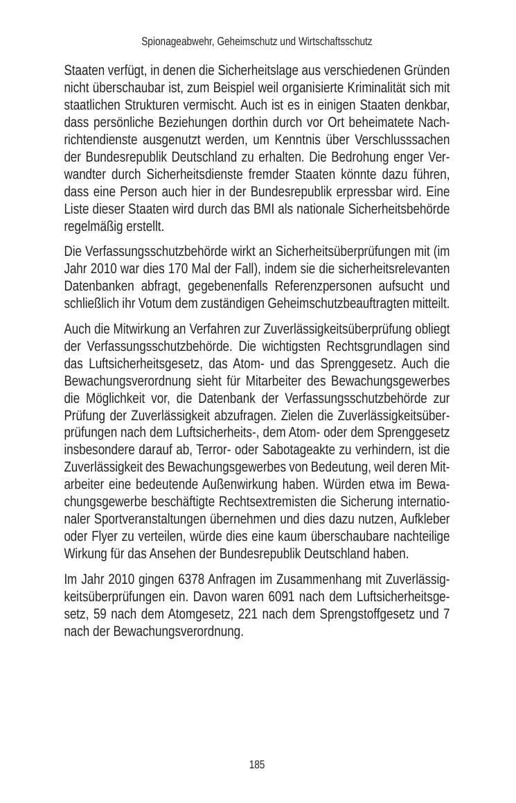Seite 185 des Verfassungsschutzbericht 2010 Brandenburg