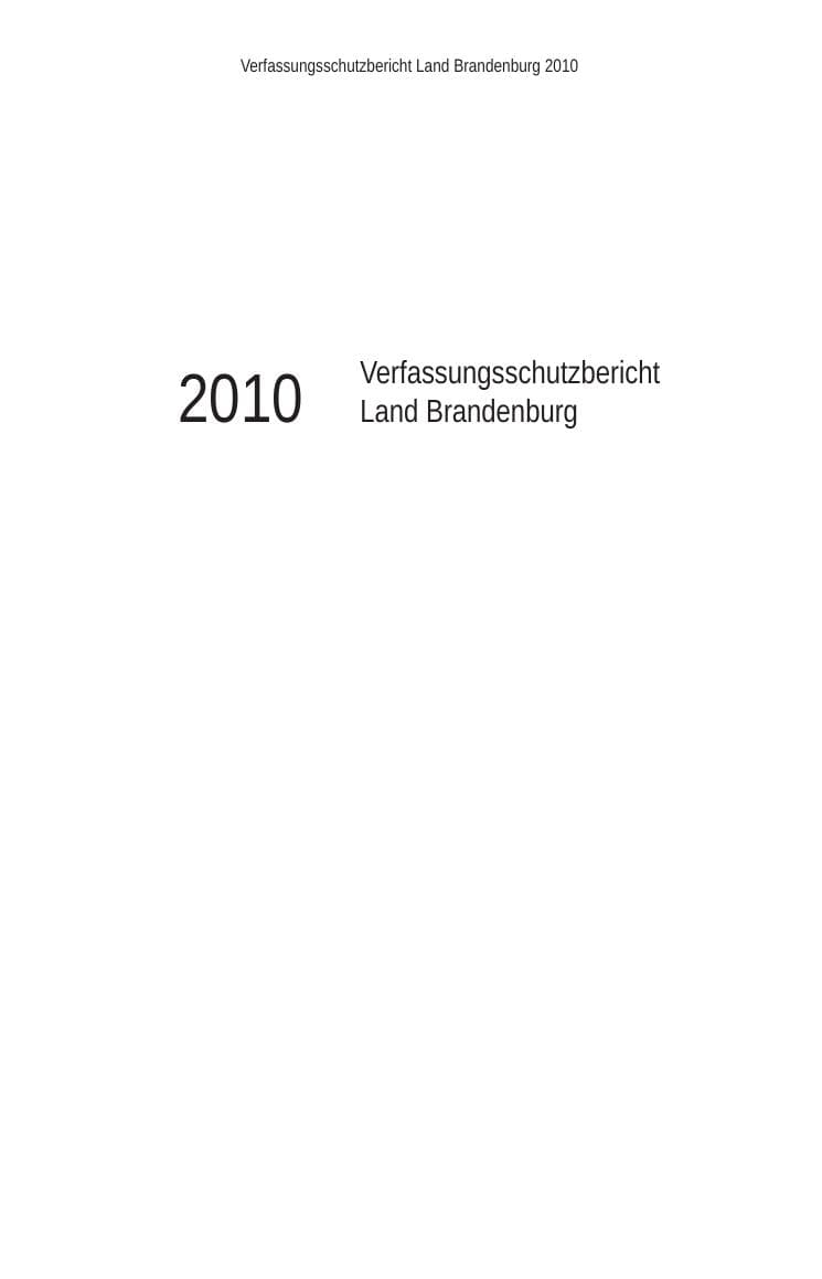 Seite 3 des Verfassungsschutzbericht 2010 Brandenburg