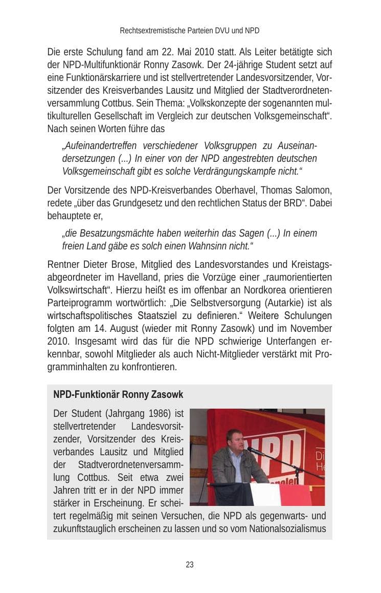 Seite 25 des Verfassungsschutzbericht 2010 Brandenburg