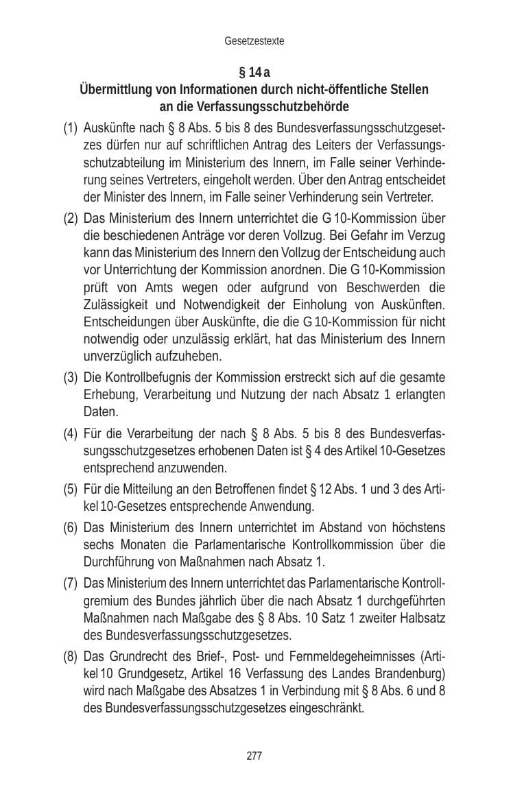 Seite 277 des Verfassungsschutzbericht 2010 Brandenburg