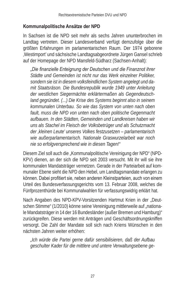 Seite 29 des Verfassungsschutzbericht 2010 Brandenburg