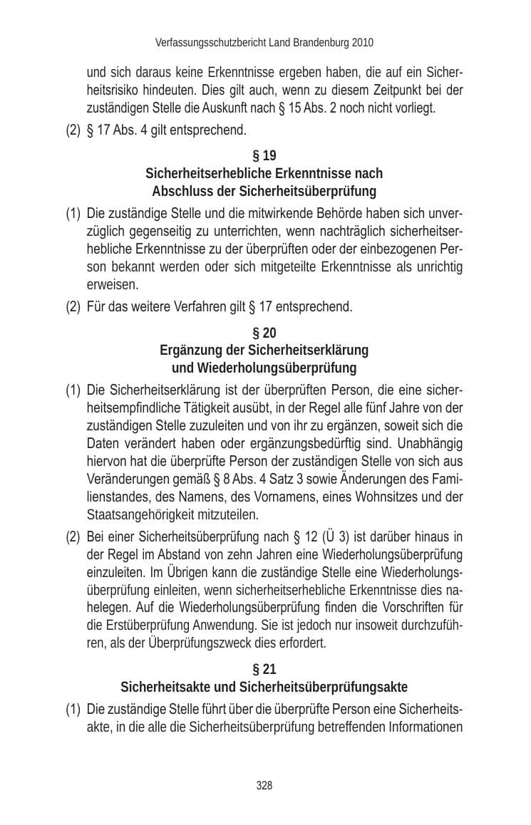 Seite 328 des Verfassungsschutzbericht 2010 Brandenburg