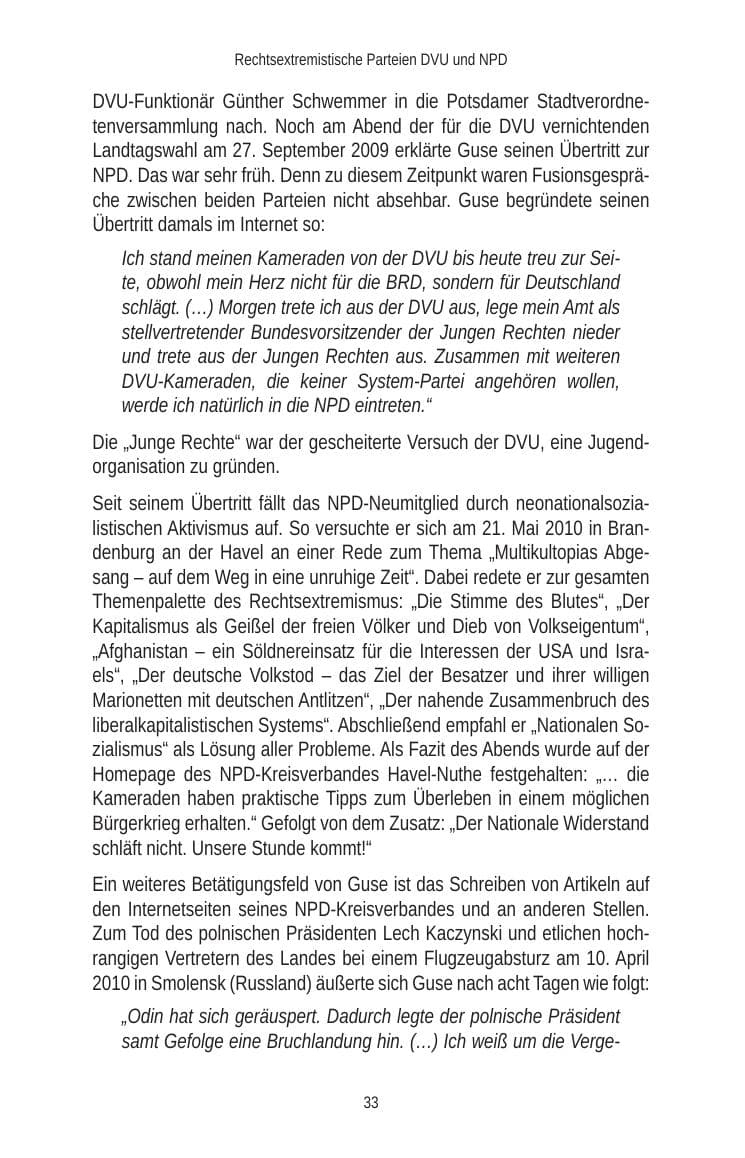 Seite 35 des Verfassungsschutzbericht 2010 Brandenburg