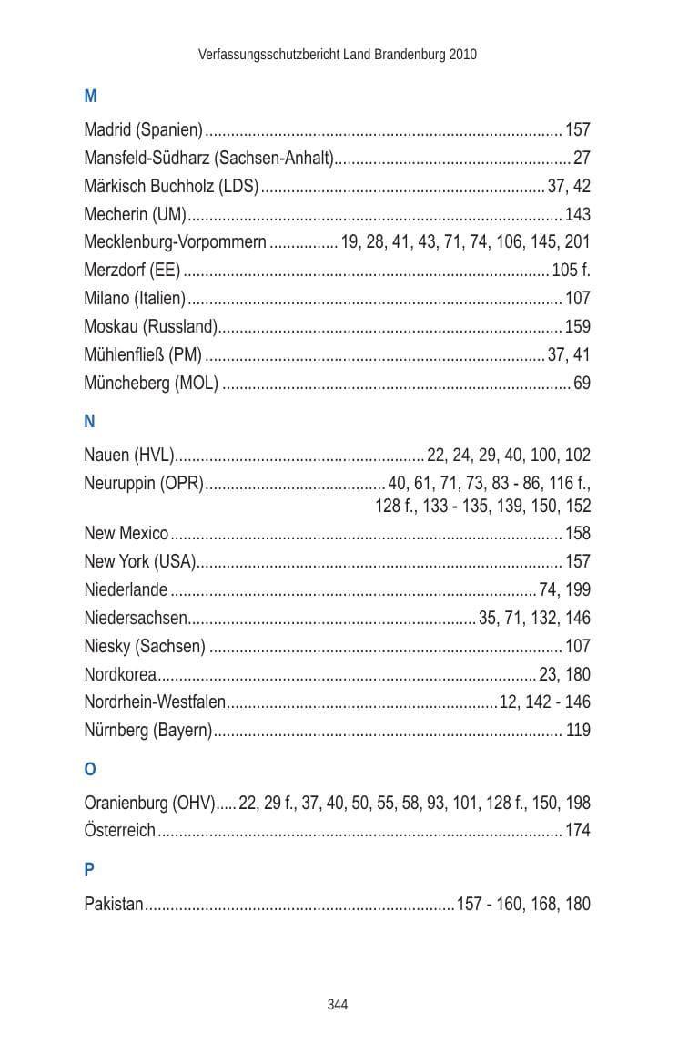 Seite 344 des Verfassungsschutzbericht 2010 Brandenburg