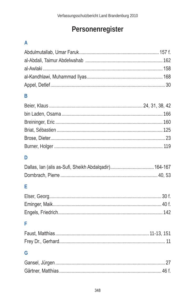 Seite 348 des Verfassungsschutzbericht 2010 Brandenburg