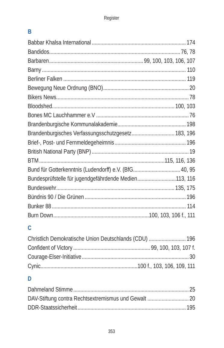 Seite 353 des Verfassungsschutzbericht 2010 Brandenburg
