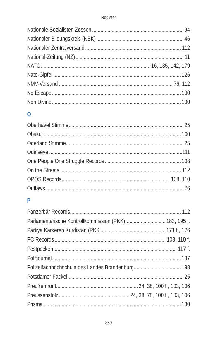 Seite 359 des Verfassungsschutzbericht 2010 Brandenburg