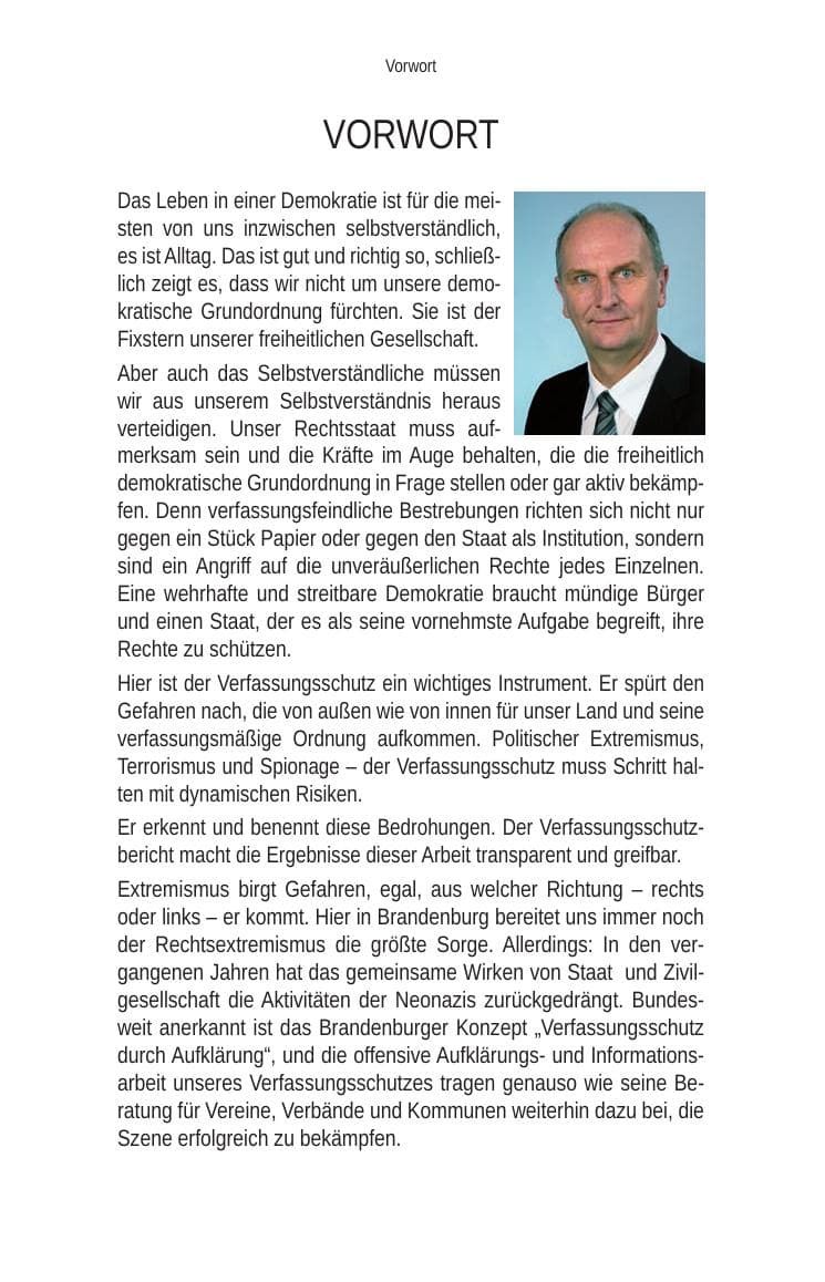Seite 5 des Verfassungsschutzbericht 2010 Brandenburg
