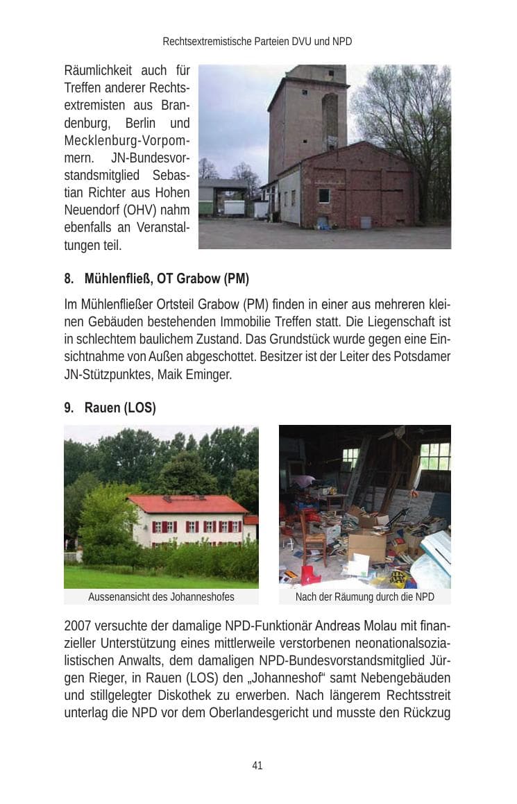 Seite 43 des Verfassungsschutzbericht 2010 Brandenburg