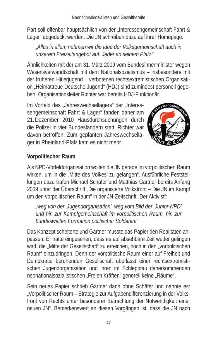 Seite 49 des Verfassungsschutzbericht 2010 Brandenburg
