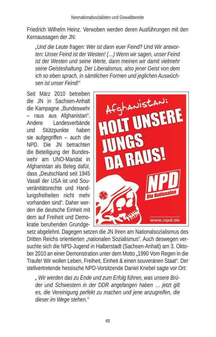 Seite 51 des Verfassungsschutzbericht 2010 Brandenburg