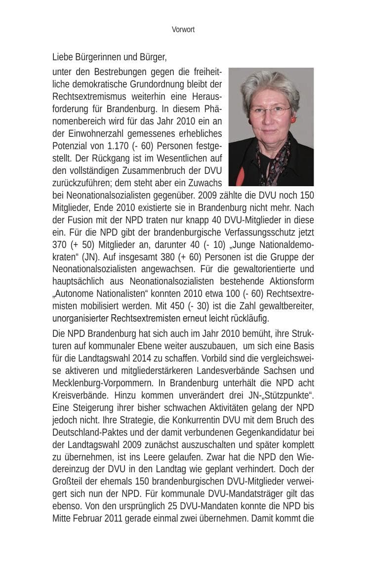 Seite 7 des Verfassungsschutzbericht 2010 Brandenburg