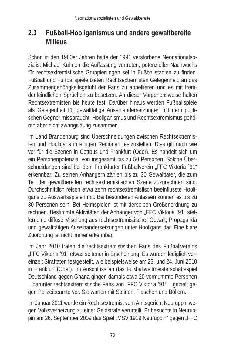 Seite 75 des Verfassungsschutzbericht 2010 Brandenburg