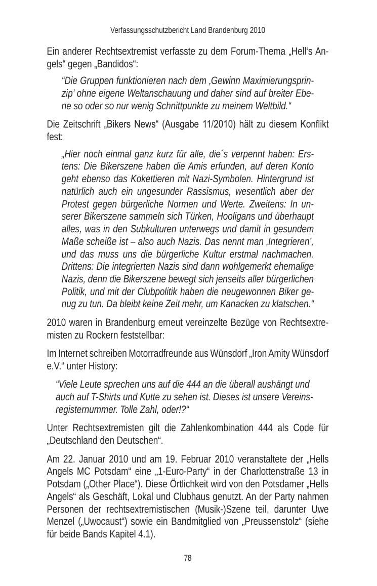 Seite 80 des Verfassungsschutzbericht 2010 Brandenburg