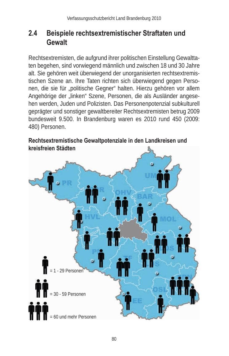 Seite 82 des Verfassungsschutzbericht 2010 Brandenburg
