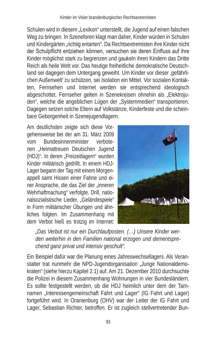 Seite 95 des Verfassungsschutzbericht 2010 Brandenburg