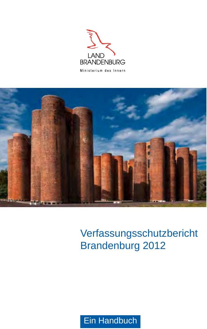 Seite 1 des Verfassungsschutzbericht 2012 Brandenburg