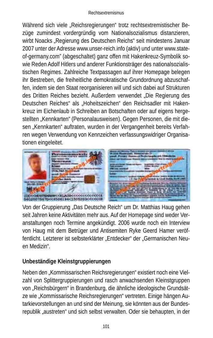 Seite 101 des Verfassungsschutzbericht 2012 Brandenburg