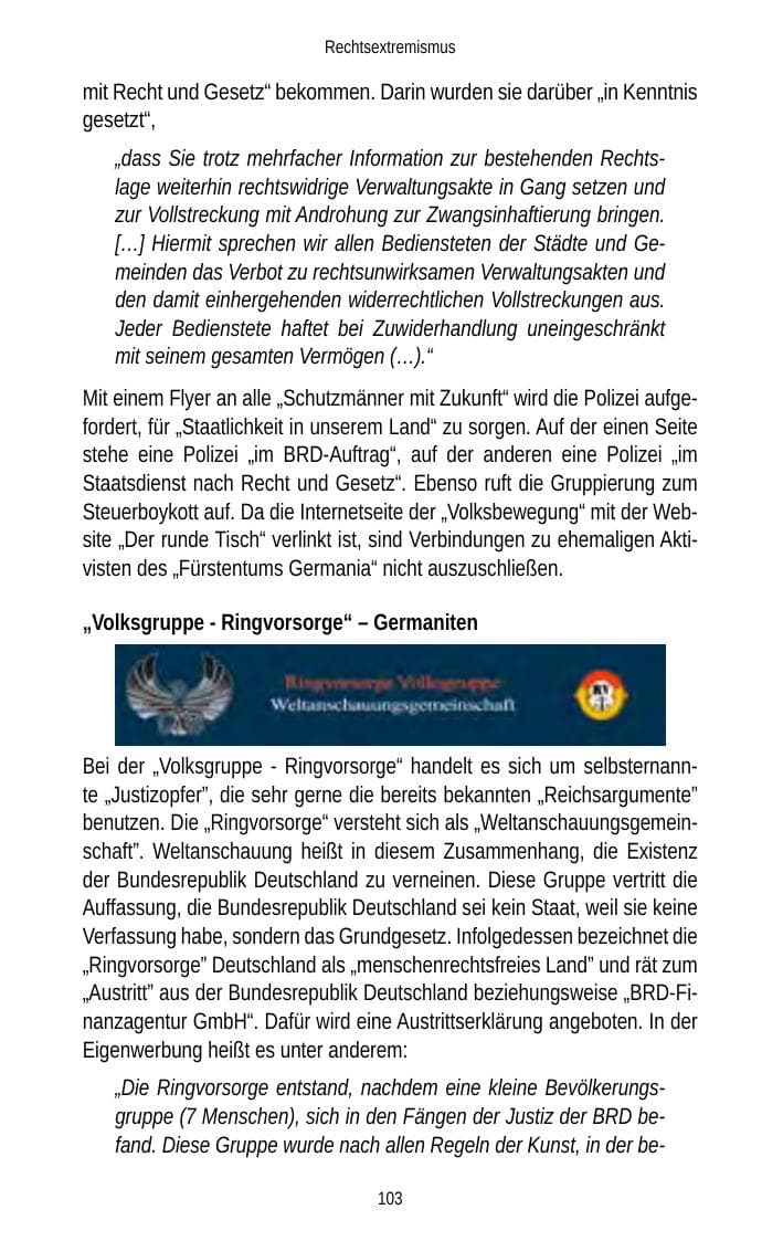 Seite 103 des Verfassungsschutzbericht 2012 Brandenburg