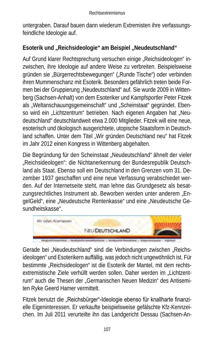 Seite 107 des Verfassungsschutzbericht 2012 Brandenburg