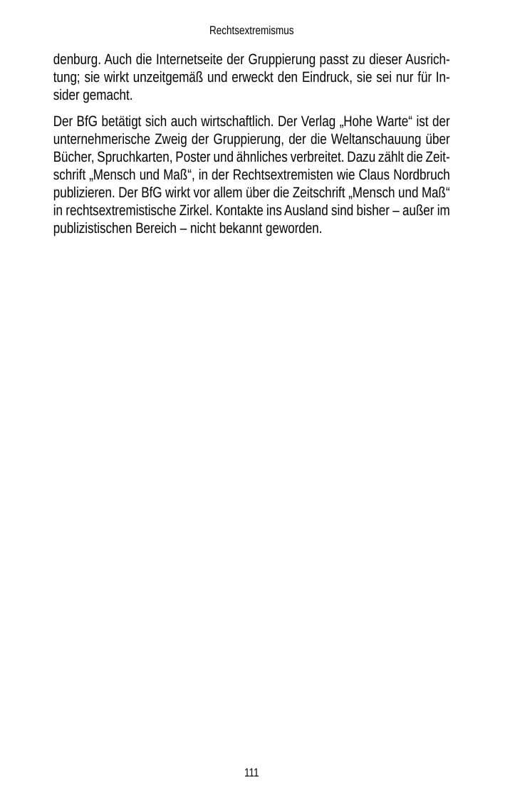Seite 111 des Verfassungsschutzbericht 2012 Brandenburg