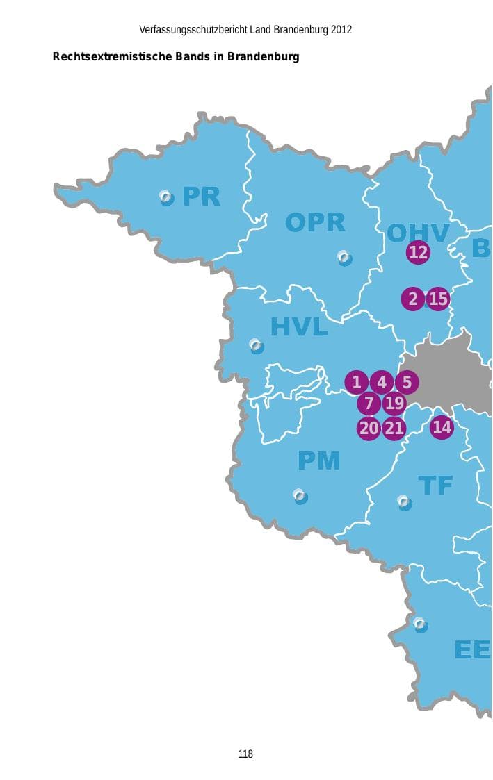 Seite 118 des Verfassungsschutzbericht 2012 Brandenburg