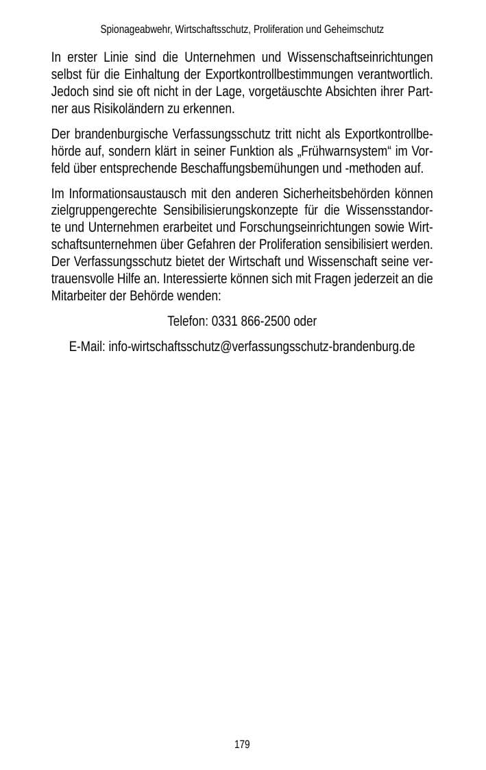 Seite 179 des Verfassungsschutzbericht 2012 Brandenburg