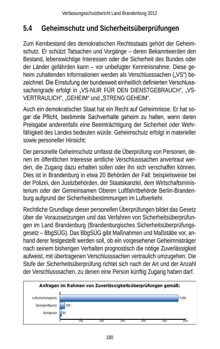 Seite 180 des Verfassungsschutzbericht 2012 Brandenburg