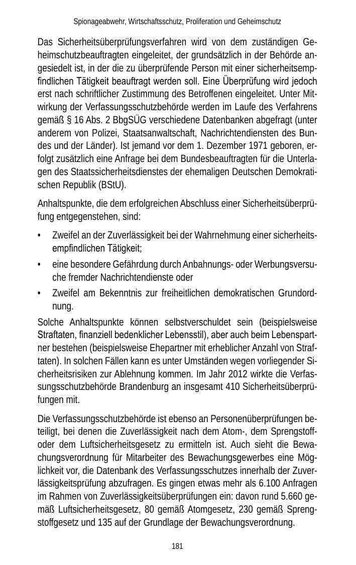 Seite 181 des Verfassungsschutzbericht 2012 Brandenburg