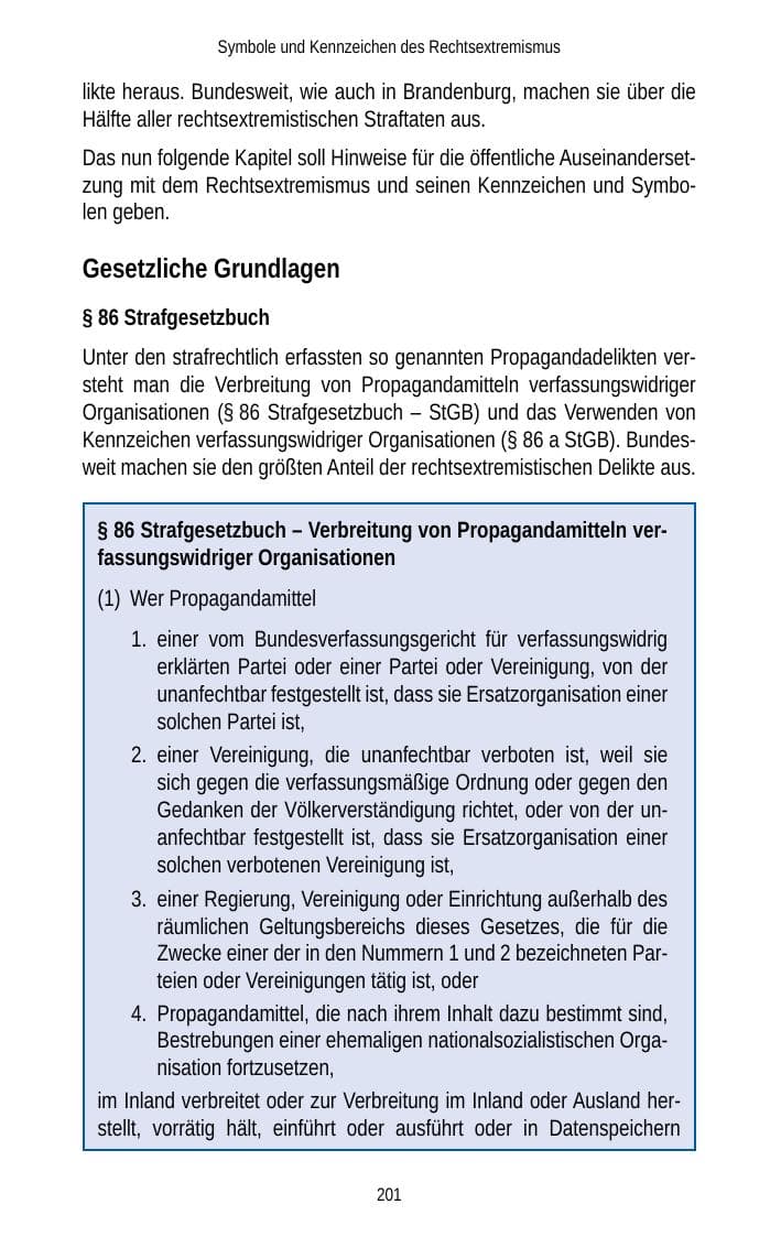 Seite 201 des Verfassungsschutzbericht 2012 Brandenburg