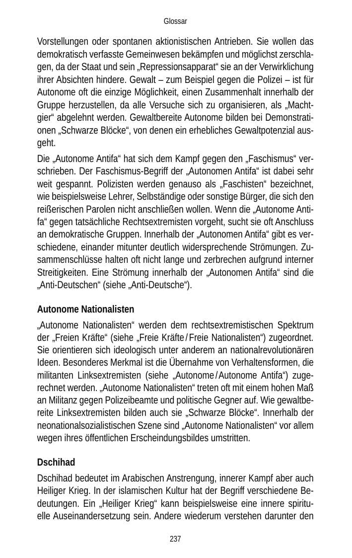Seite 237 des Verfassungsschutzbericht 2012 Brandenburg