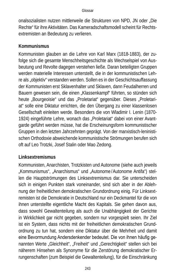 Seite 243 des Verfassungsschutzbericht 2012 Brandenburg
