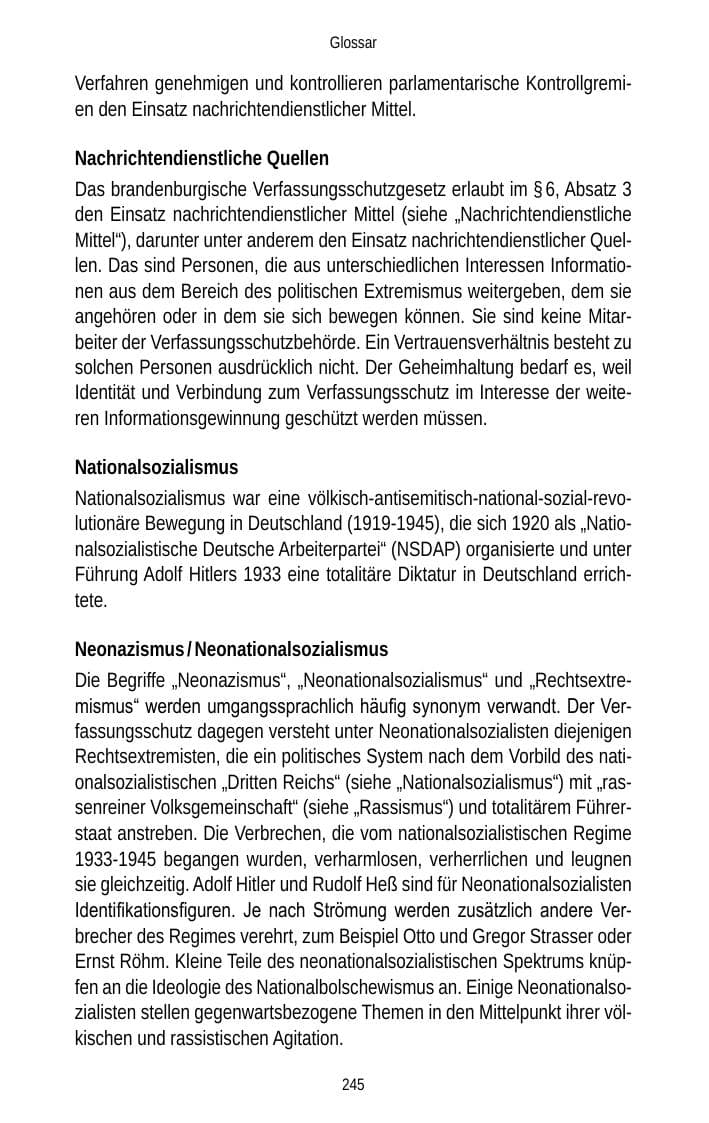 Seite 245 des Verfassungsschutzbericht 2012 Brandenburg