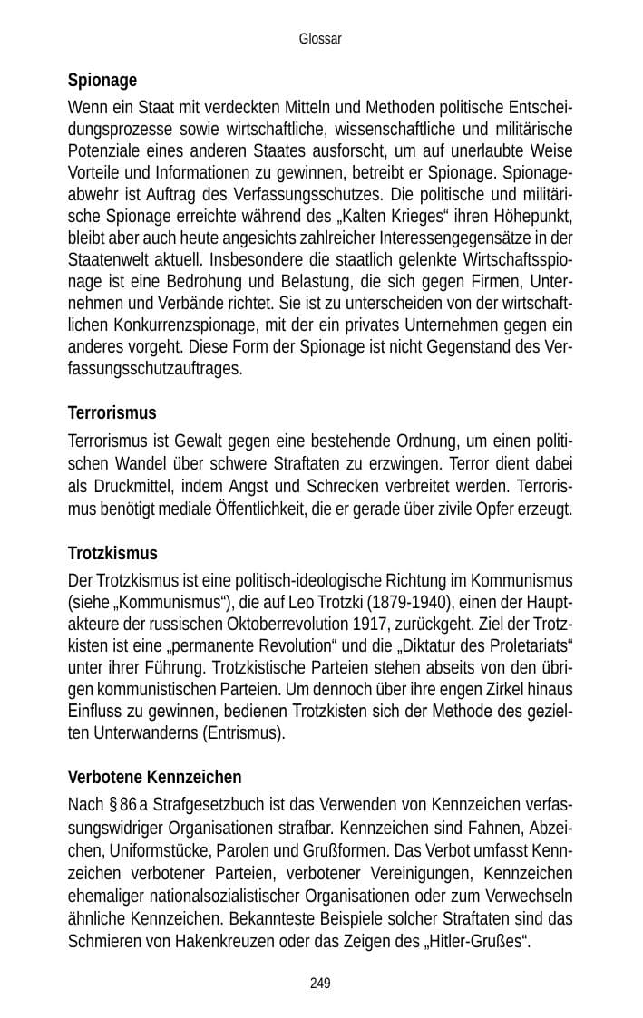 Seite 249 des Verfassungsschutzbericht 2012 Brandenburg
