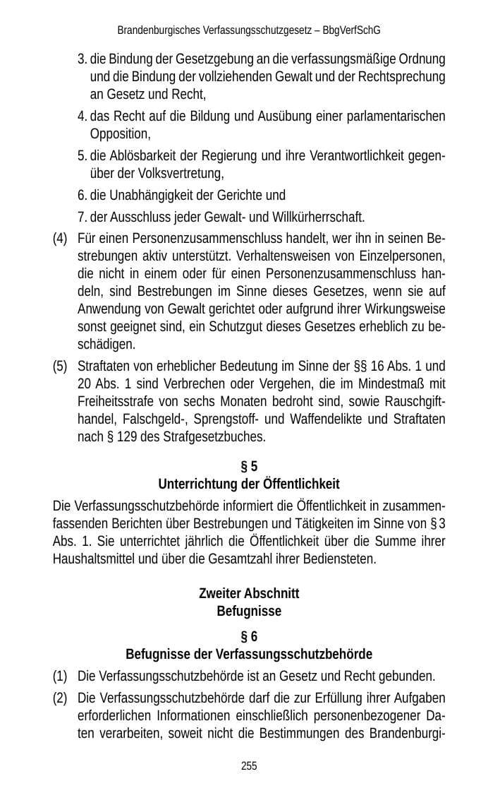 Seite 255 des Verfassungsschutzbericht 2012 Brandenburg