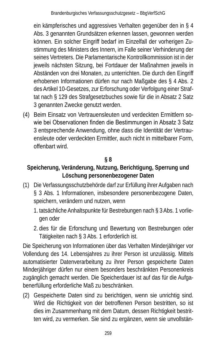 Seite 259 des Verfassungsschutzbericht 2012 Brandenburg