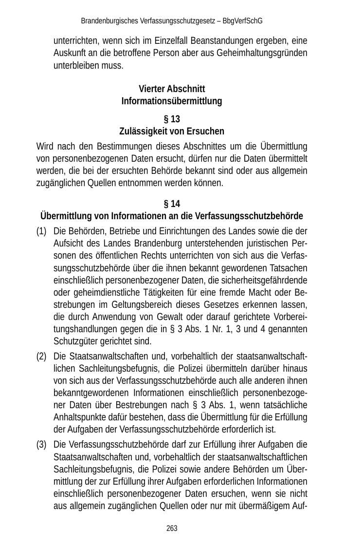 Seite 263 des Verfassungsschutzbericht 2012 Brandenburg