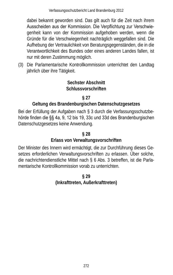 Seite 272 des Verfassungsschutzbericht 2012 Brandenburg